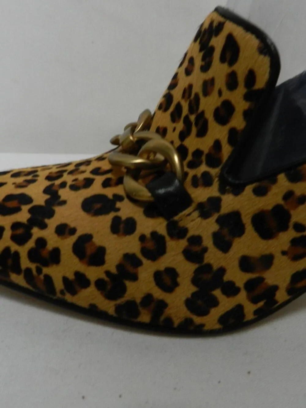 Via Spiga pony hair fur leather animal leopard block heels pumps NEW Size Sz 8